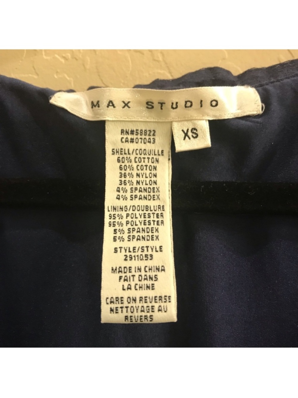 Max Studio Dark Navy Textured Ruffle Scoop Neck Mini Dress Size XS - Picture 4 of 6